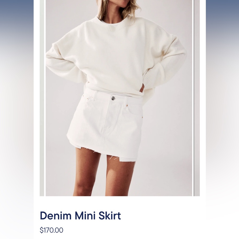 Parke Denim Mini Skirt in White